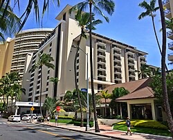 The Halekulani Hotel in Waikiki, home of the House Without a Key sunset lounge.